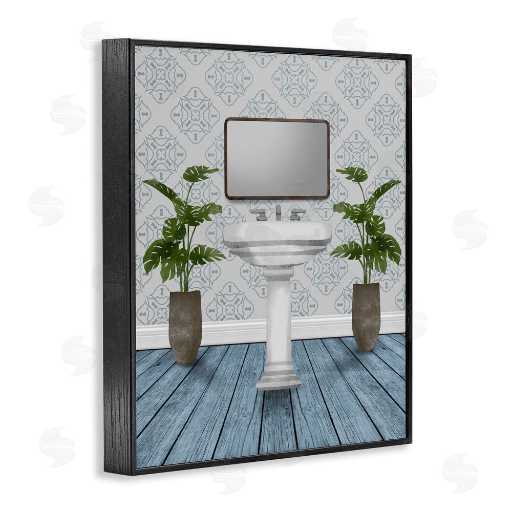 Marcus Prime Restful Wash Plants & Sink Black Framed Giclee Wall Art Print