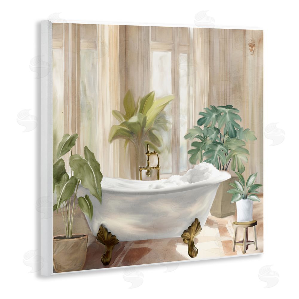 Kim Allen Serenity Bathroom Plants Wall Plaque Art Print