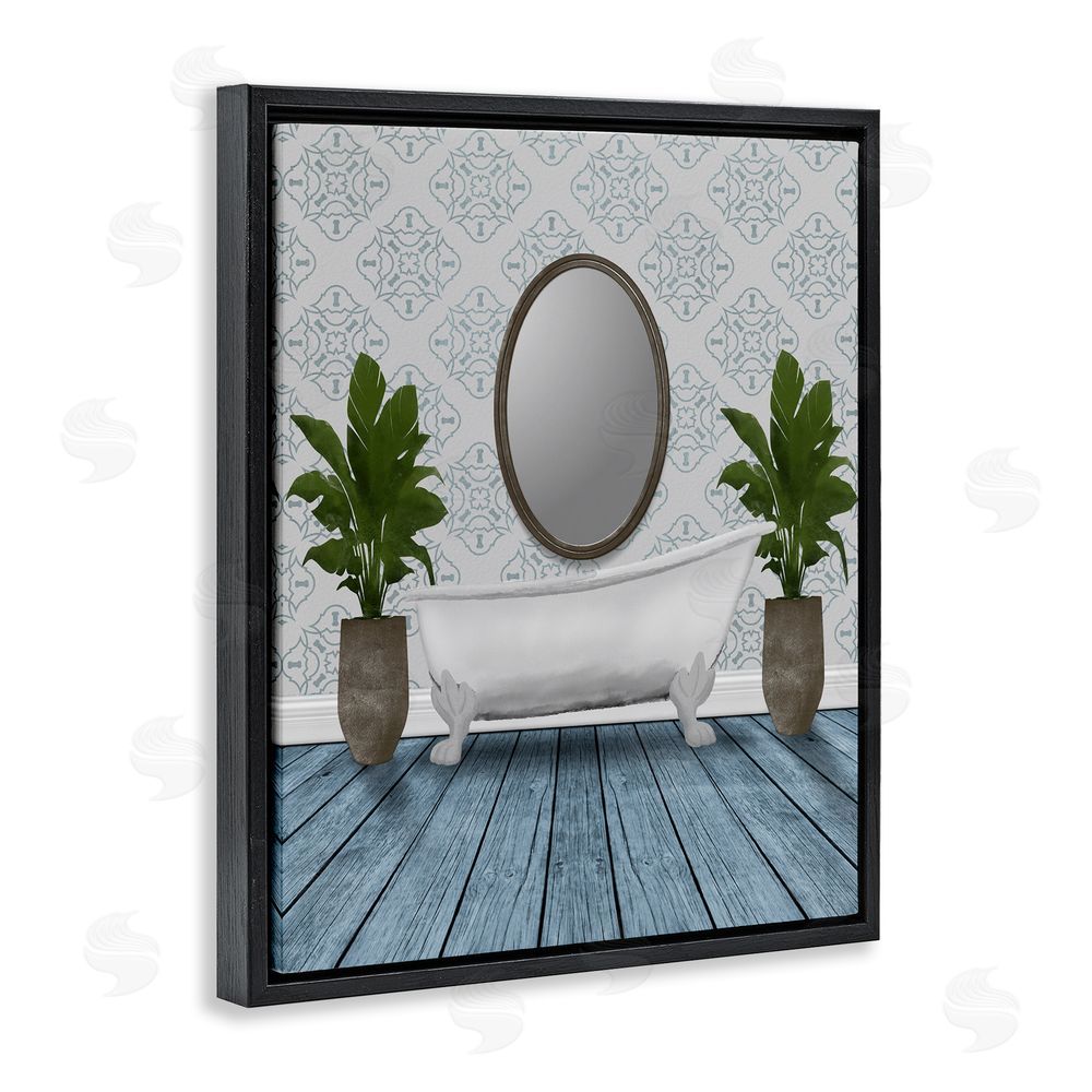 Marcus Prime Restful Wash Bathtub Black Floating Frame Canvas Wall Art Print