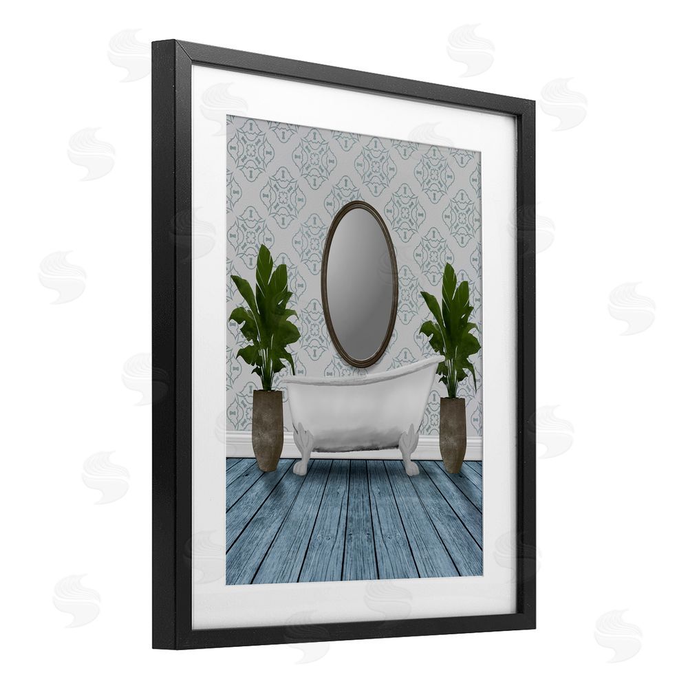 Marcus Prime Restful Wash Bathtub Black Framed Print Under Glass Wall Art
