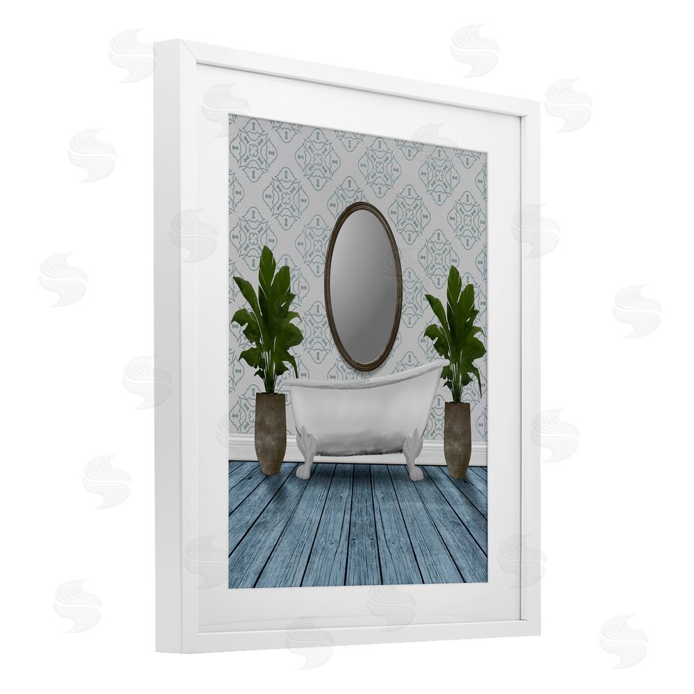 Marcus Prime Restful Wash Bathtub White Framed Print Under Glass Wall Art