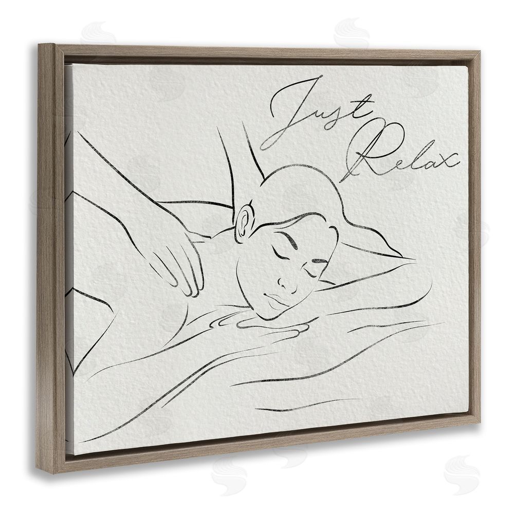 Marcus Prime Just Relax Massage Contour Brown Floating Frame Canvas Wall Art Print