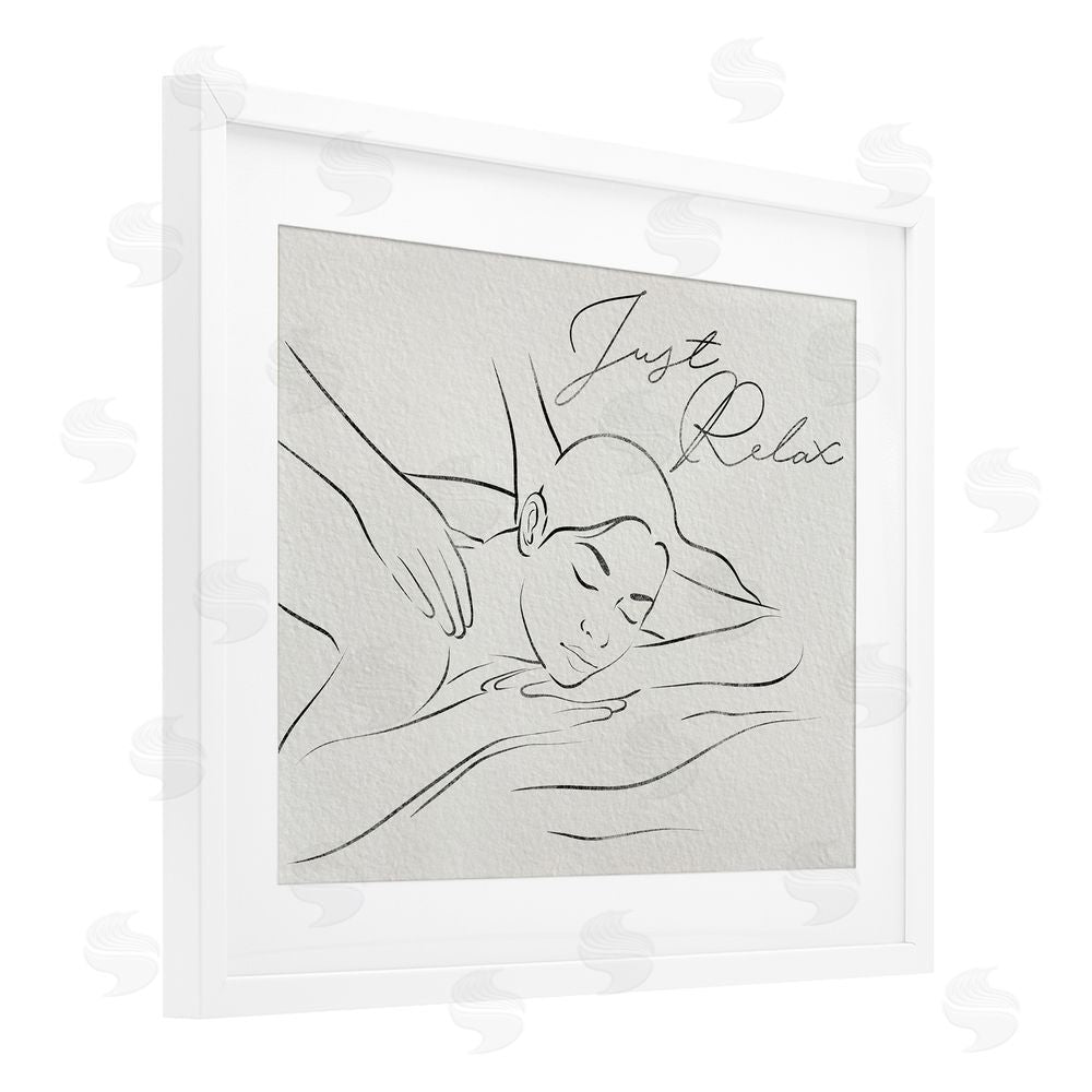 Marcus Prime Just Relax Massage Contour White Framed Print Under Glass Wall Art