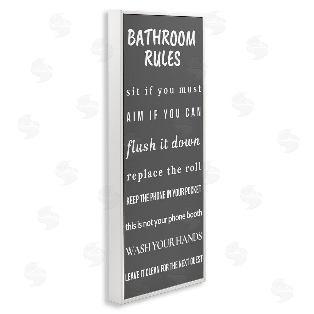 Julia Frost Bathroom Rules Leave It Clean White Framed Giclee Wall Art Print