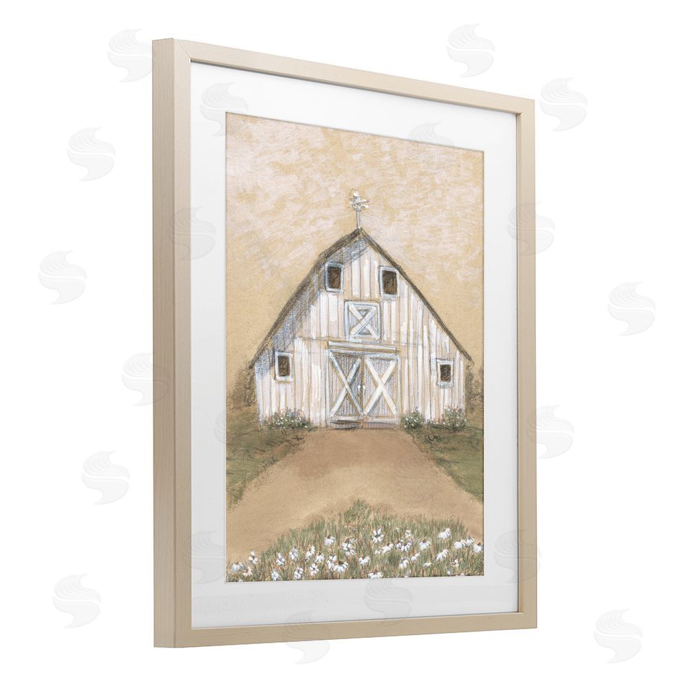 Patti Bishop Barn Lane Flowers Drawing Birch Framed Print Under Glass Wall Art
