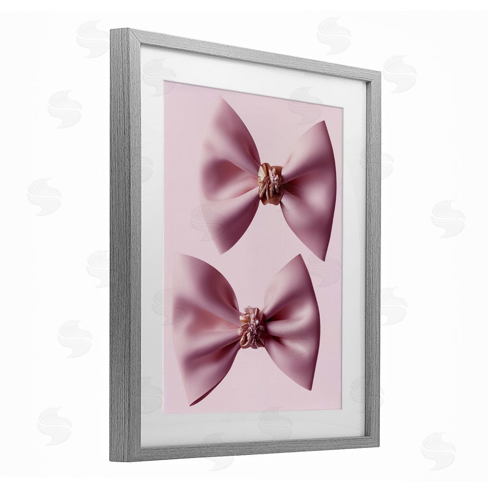 Jesse Keith Elegant Bows with Glam Details Gray Framed Print Under Glass Wall Art