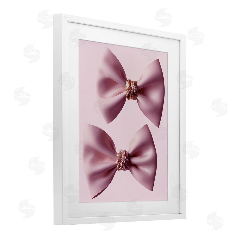 Jesse Keith Elegant Bows with Glam Details White Framed Print Under Glass Wall Art