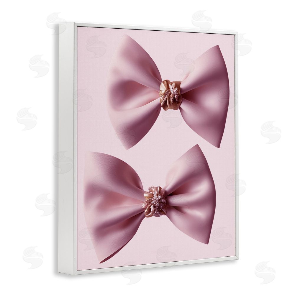 Jesse Keith Elegant Bows with Glam Details White Framed Giclee Wall Art Print