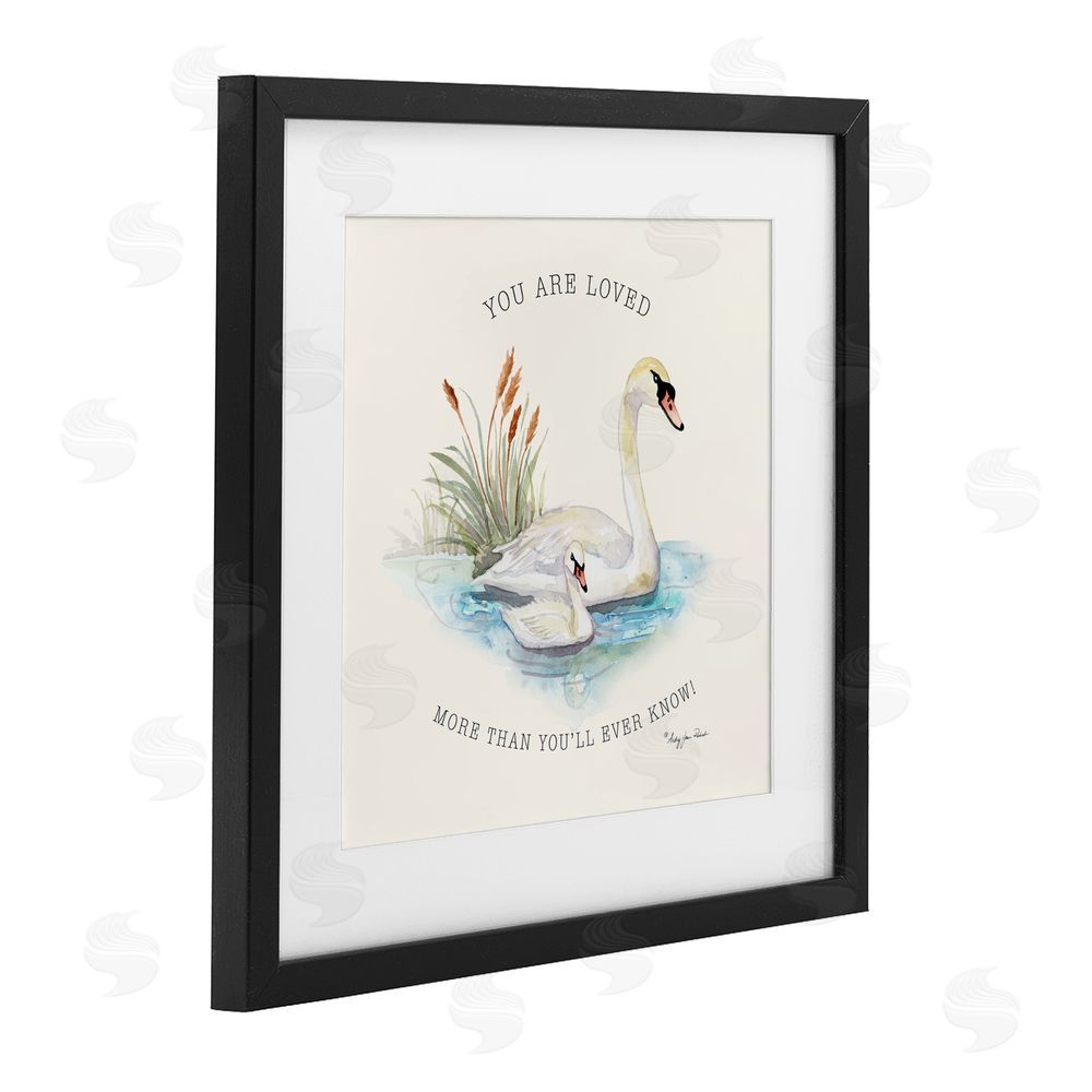 Audrey Jeanne Roberts More Than You Know Swans Black Framed Print Under Glass Wall Art