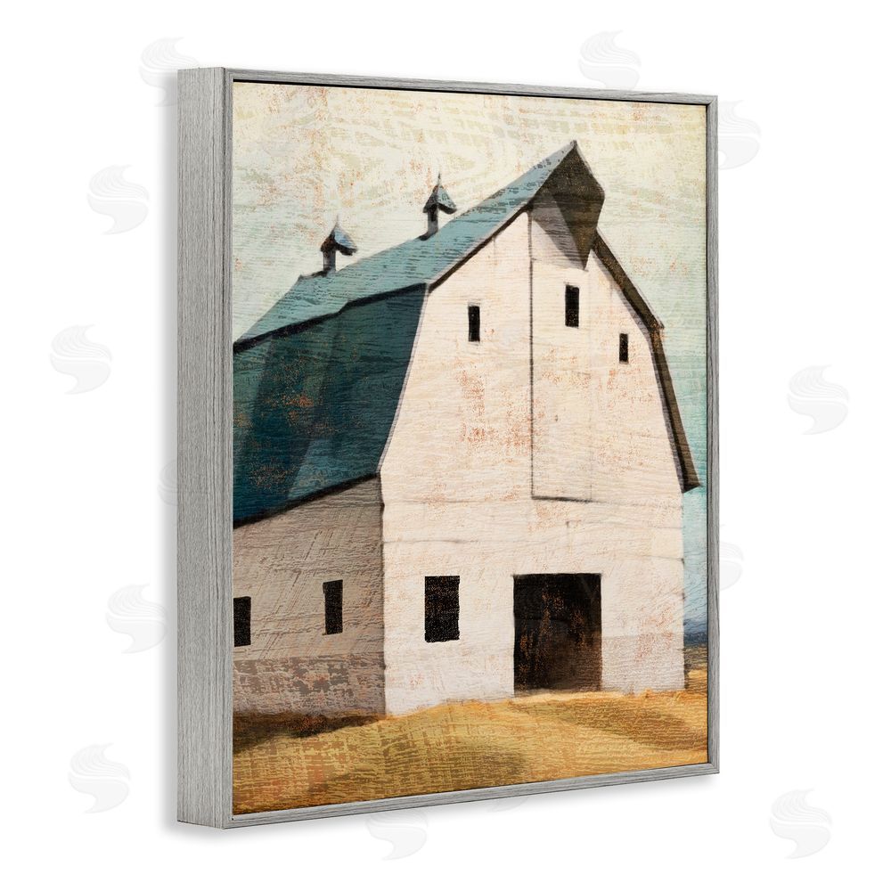 Susan Jill Rustic Big Barn Blue Gray Framed Giclee Wall Art Print