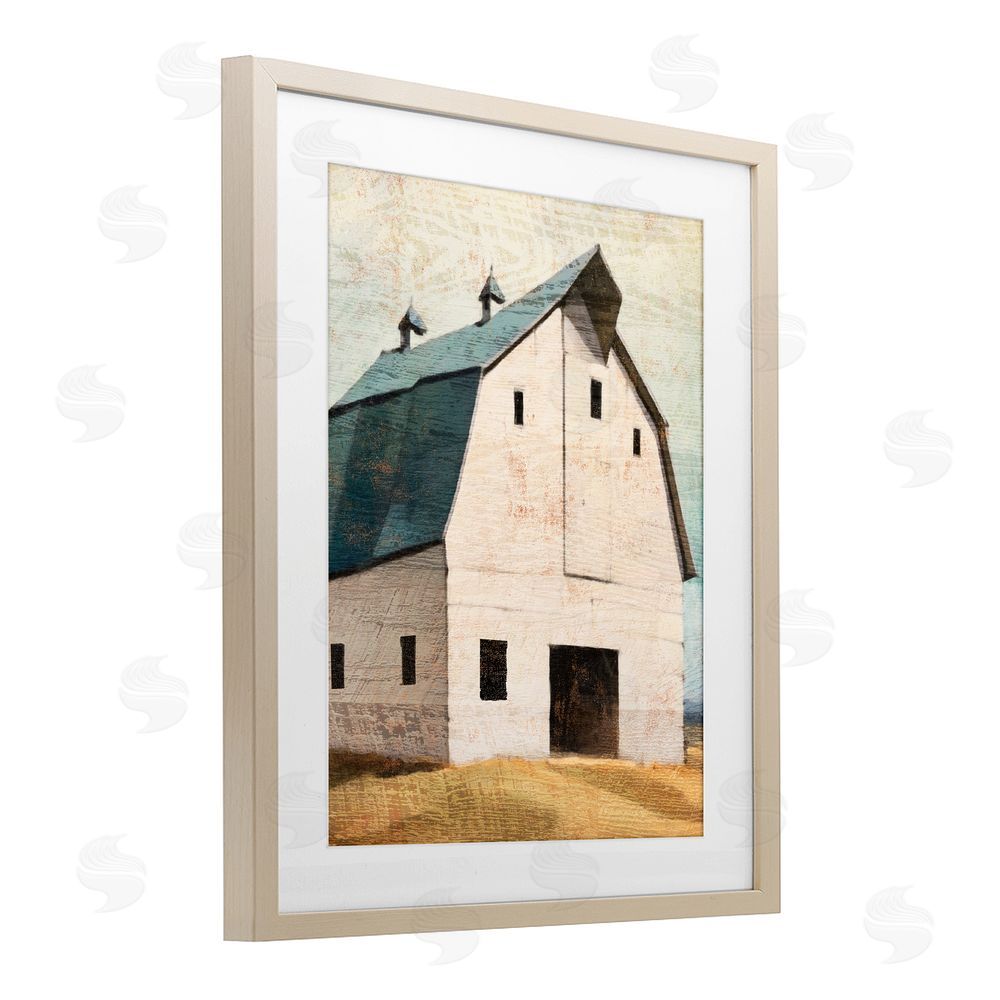 Susan Jill Rustic Big Barn Blue Birch Framed Print Under Glass Wall Art