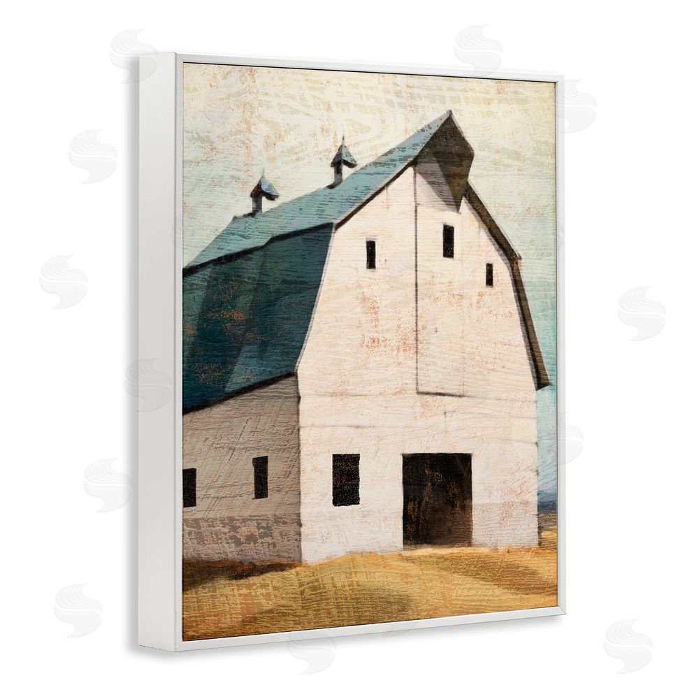 Susan Jill Rustic Big Barn Blue White Framed Giclee Wall Art Print