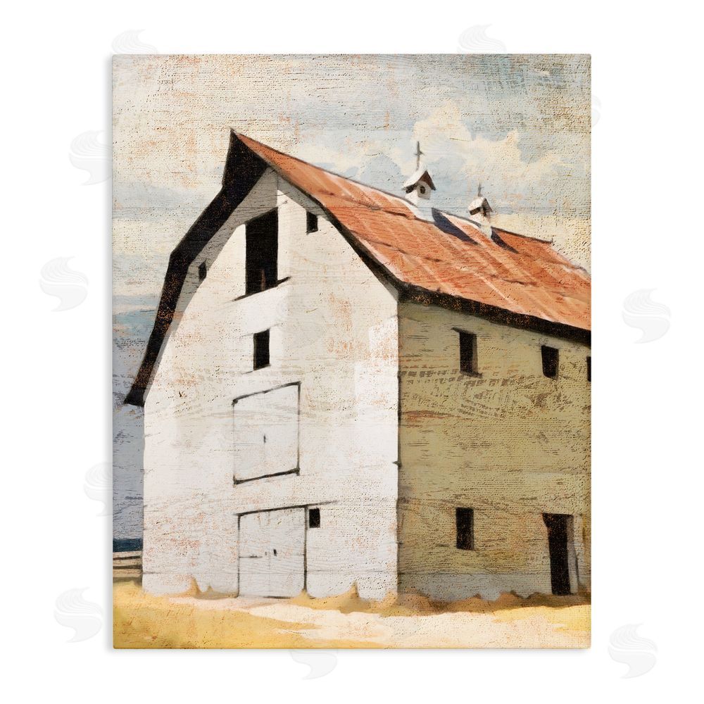 Susan Jill Rustic Big Barn Red Stretched Canvas Wall Art Print