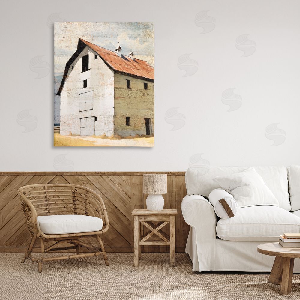 Susan Jill Rustic Big Barn Red Stretched Canvas Wall Art in Room