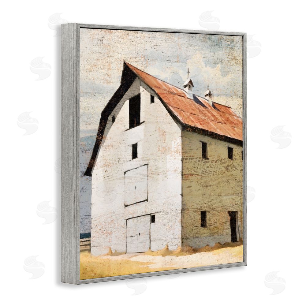Susan Jill Rustic Big Barn Red Gray Framed Giclee Wall Art Print