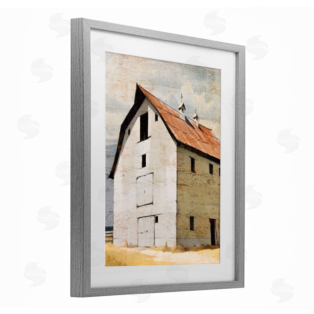 Susan Jill Rustic Big Barn Red Gray Framed Print Under Glass Wall Art