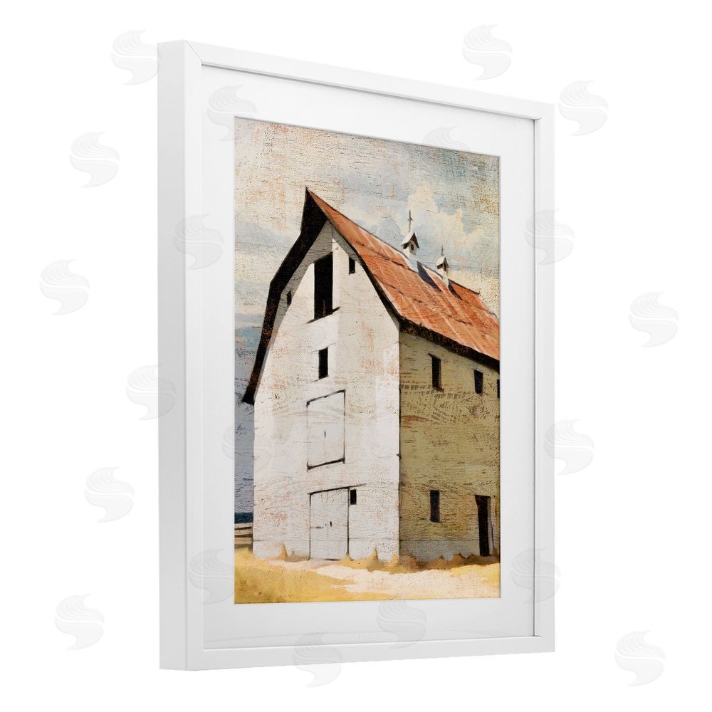 Susan Jill Rustic Big Barn Red White Framed Print Under Glass Wall Art