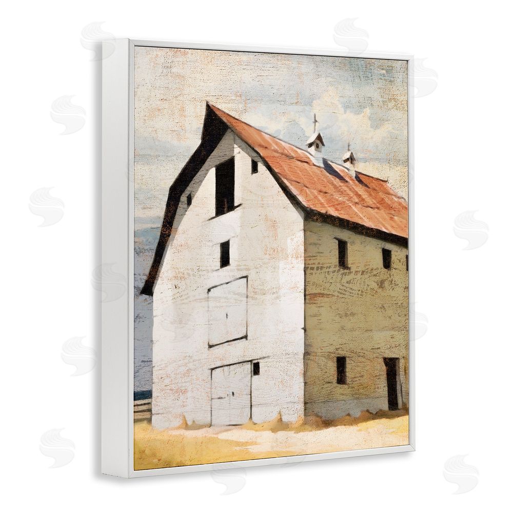 Susan Jill Rustic Big Barn Red White Framed Giclee Wall Art Print