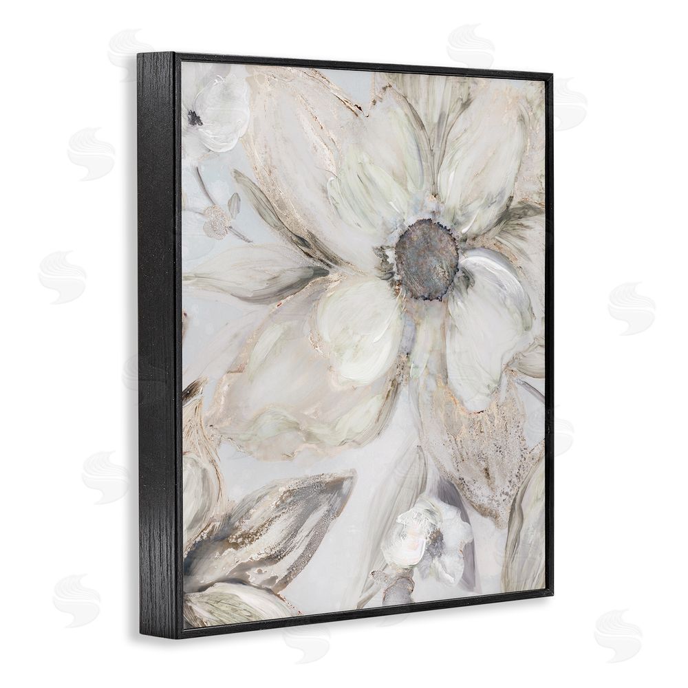 Carol Robinson Sandstone Tone Blooms Black Framed Giclee Wall Art Print