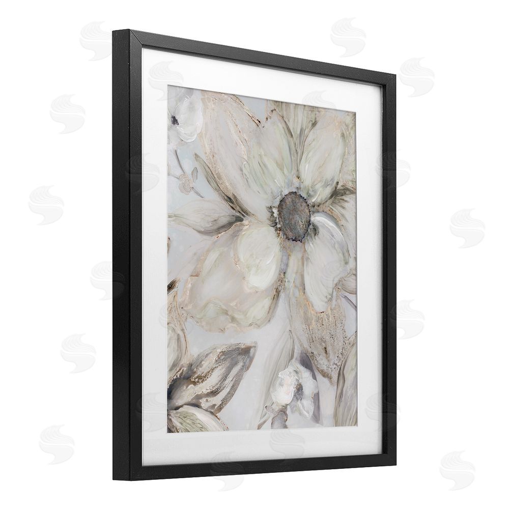 Carol Robinson Sandstone Tone Blooms Black Framed Print Under Glass Wall Art