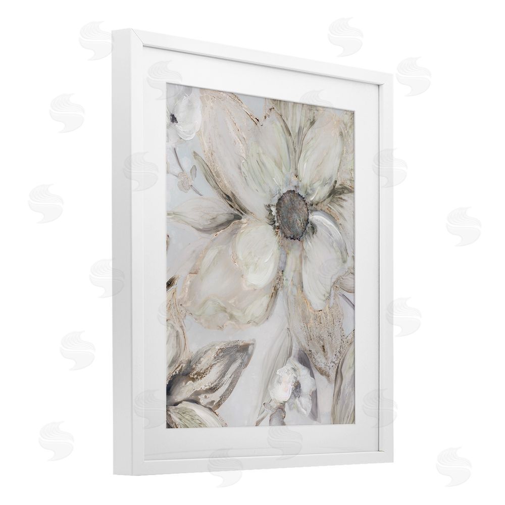 Carol Robinson Sandstone Tone Blooms White Framed Print Under Glass Wall Art