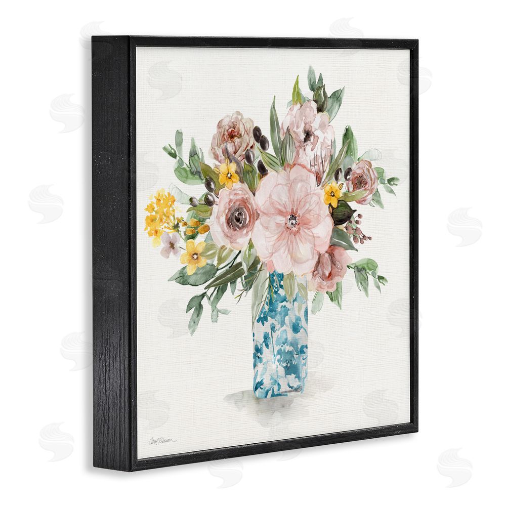 Carol Robinson Summer Chinoiserie Vase Black Framed Giclee Wall Art Print