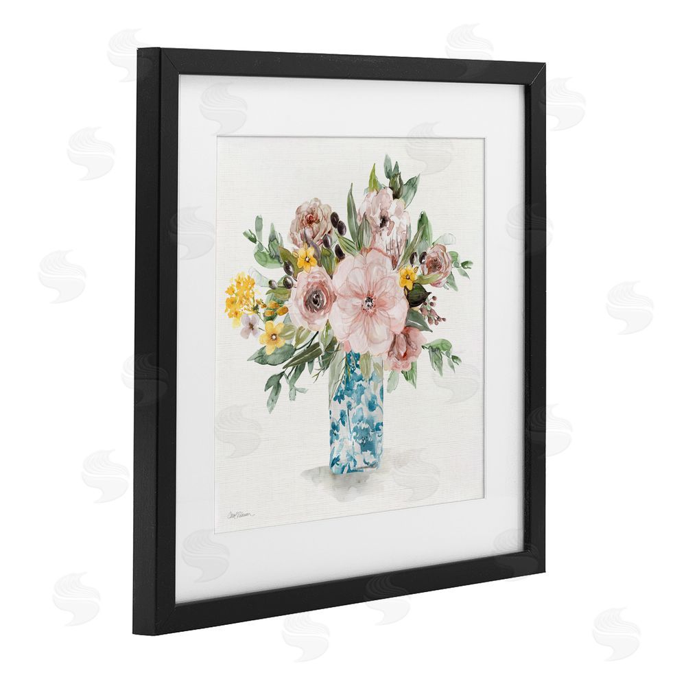 Carol Robinson Summer Chinoiserie Vase Black Framed Print Under Glass Wall Art