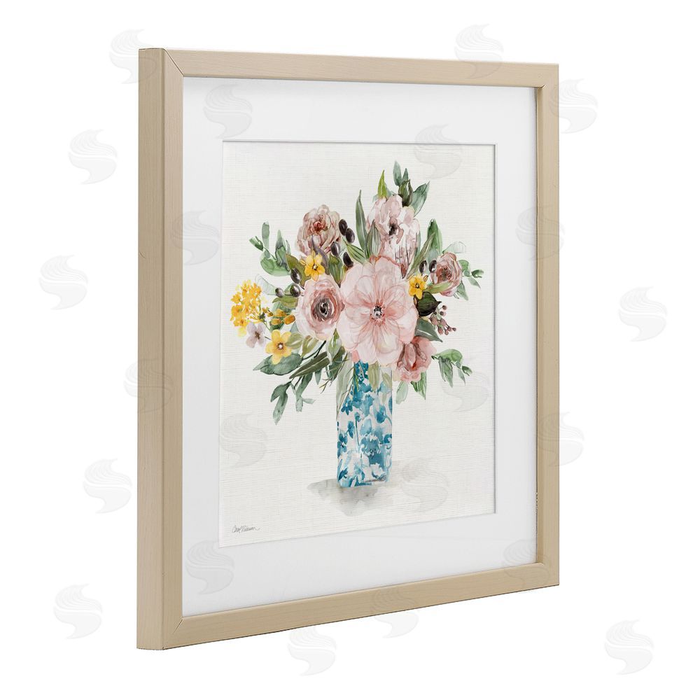 Carol Robinson Summer Chinoiserie Vase Birch Framed Print Under Glass Wall Art