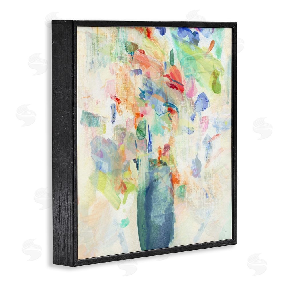 Susan Jill Summer Flowers Brushstrokes Black Framed Giclee Wall Art Print