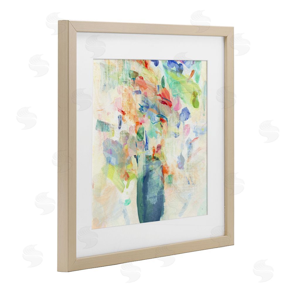 Susan Jill Summer Flowers Brushstrokes Birch Framed Print Under Glass Wall Art