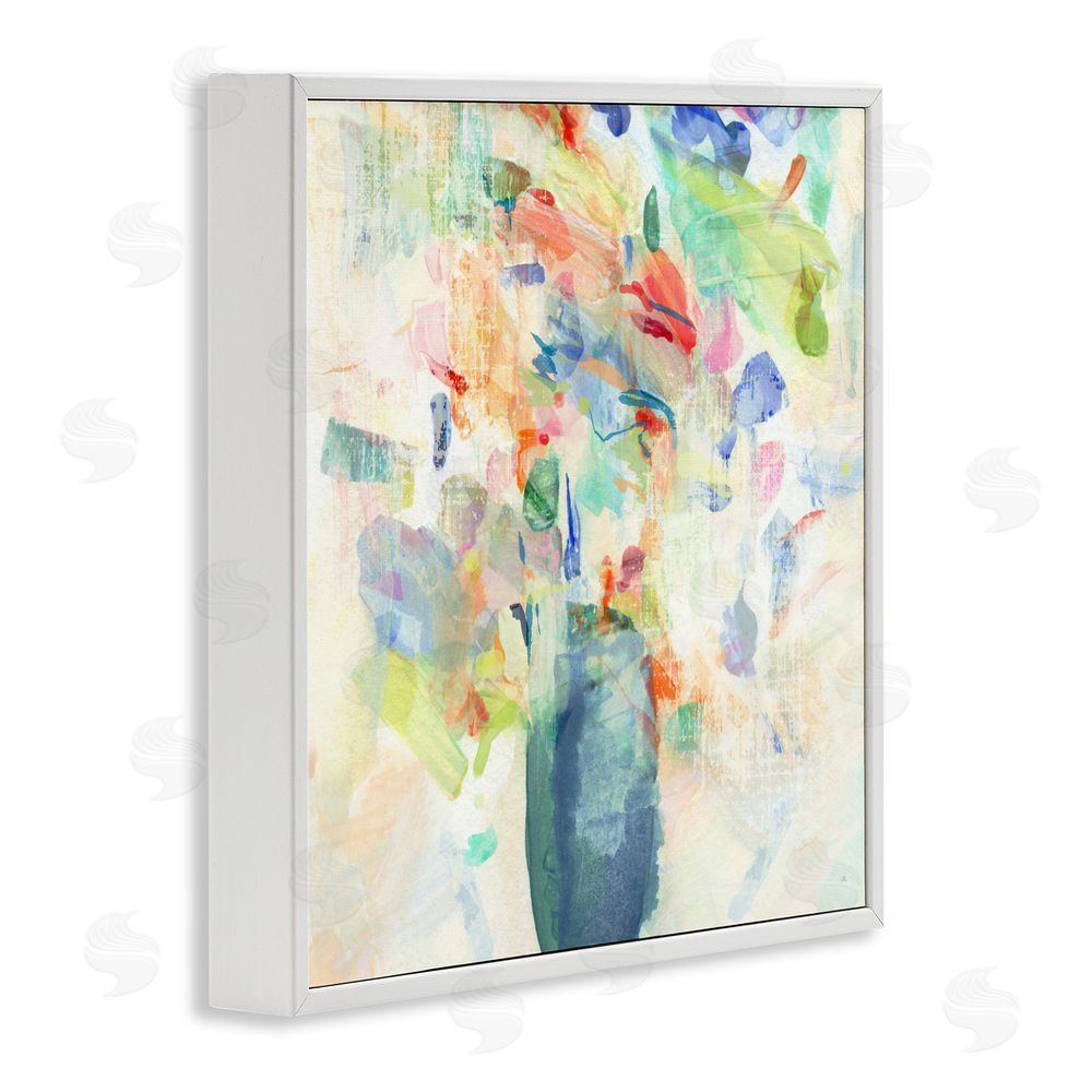 Susan Jill Summer Flowers Brushstrokes White Framed Giclee Wall Art Print
