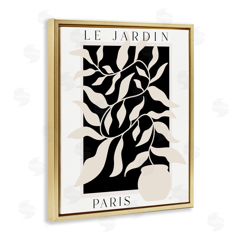 Natalie Carpentieri Le Jardin Paris Botanicals Gold Floating Frame Canvas Wall Art Print