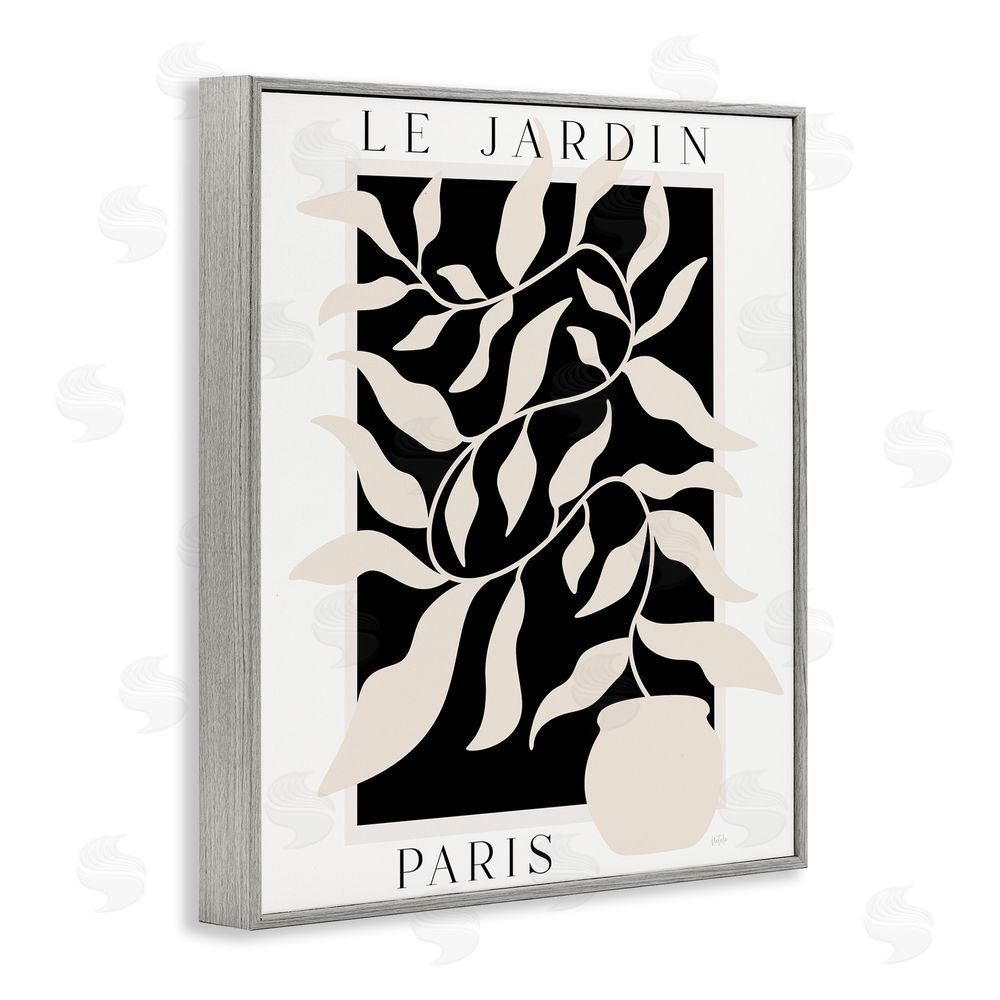 Natalie Carpentieri Le Jardin Paris Botanicals Gray Framed Giclee Wall Art Print