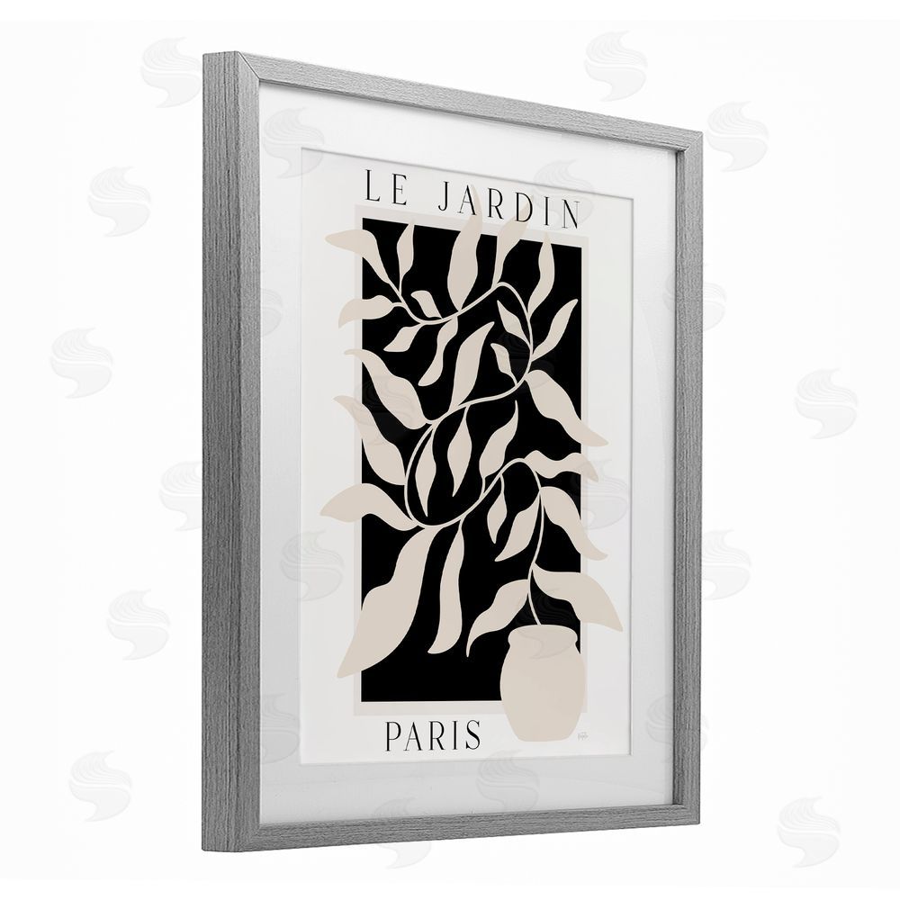 Natalie Carpentieri Le Jardin Paris Botanicals Gray Framed Print Under Glass Wall Art