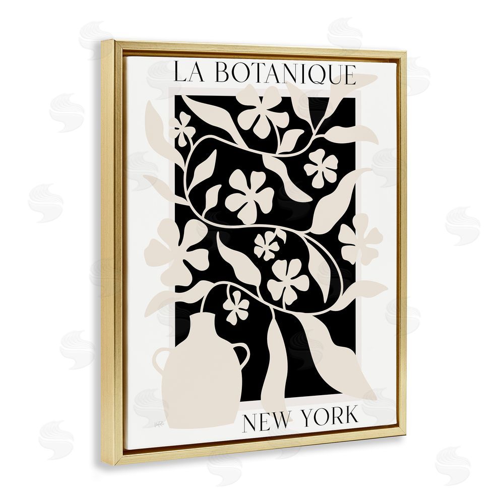 Natalie Carpentieri La Botanique New York Gold Floating Frame Canvas Wall Art Print