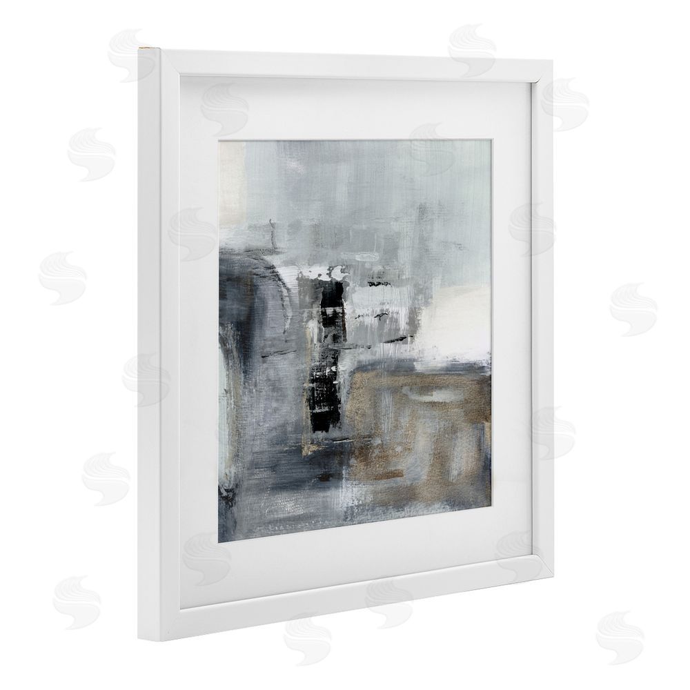 Susan Jill Still Waters Monochrome Abstraction White Framed Print Under Glass Wall Art