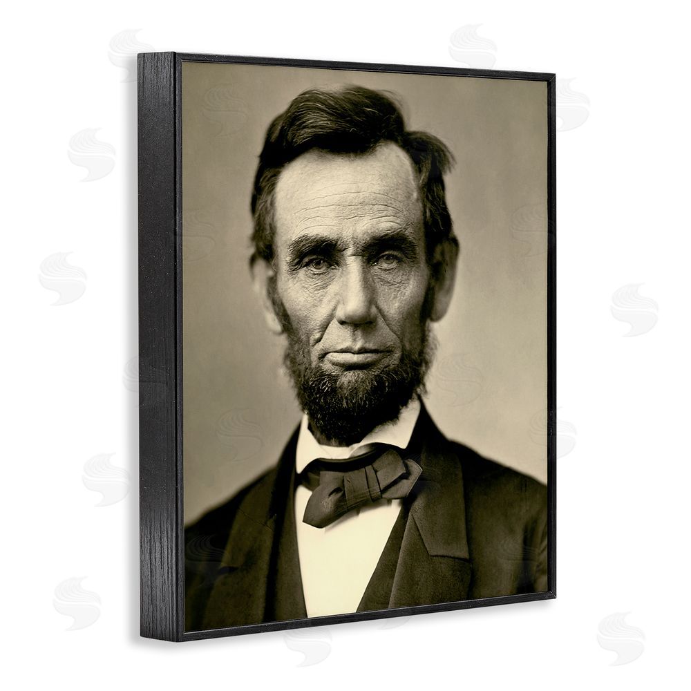 Alexander Gardner Iconic Lincoln Portrait Black Framed Giclee Wall Art Print