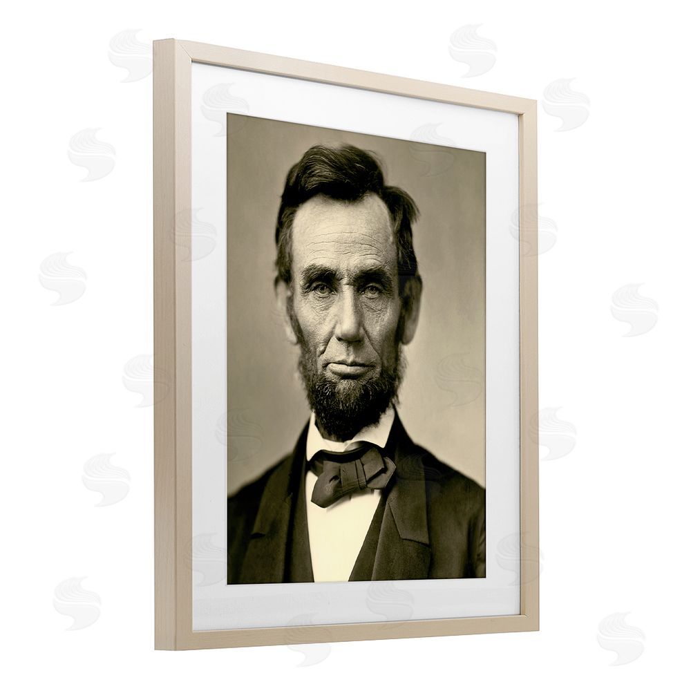 Alexander Gardner Iconic Lincoln Portrait Birch Framed Print Under Glass Wall Art