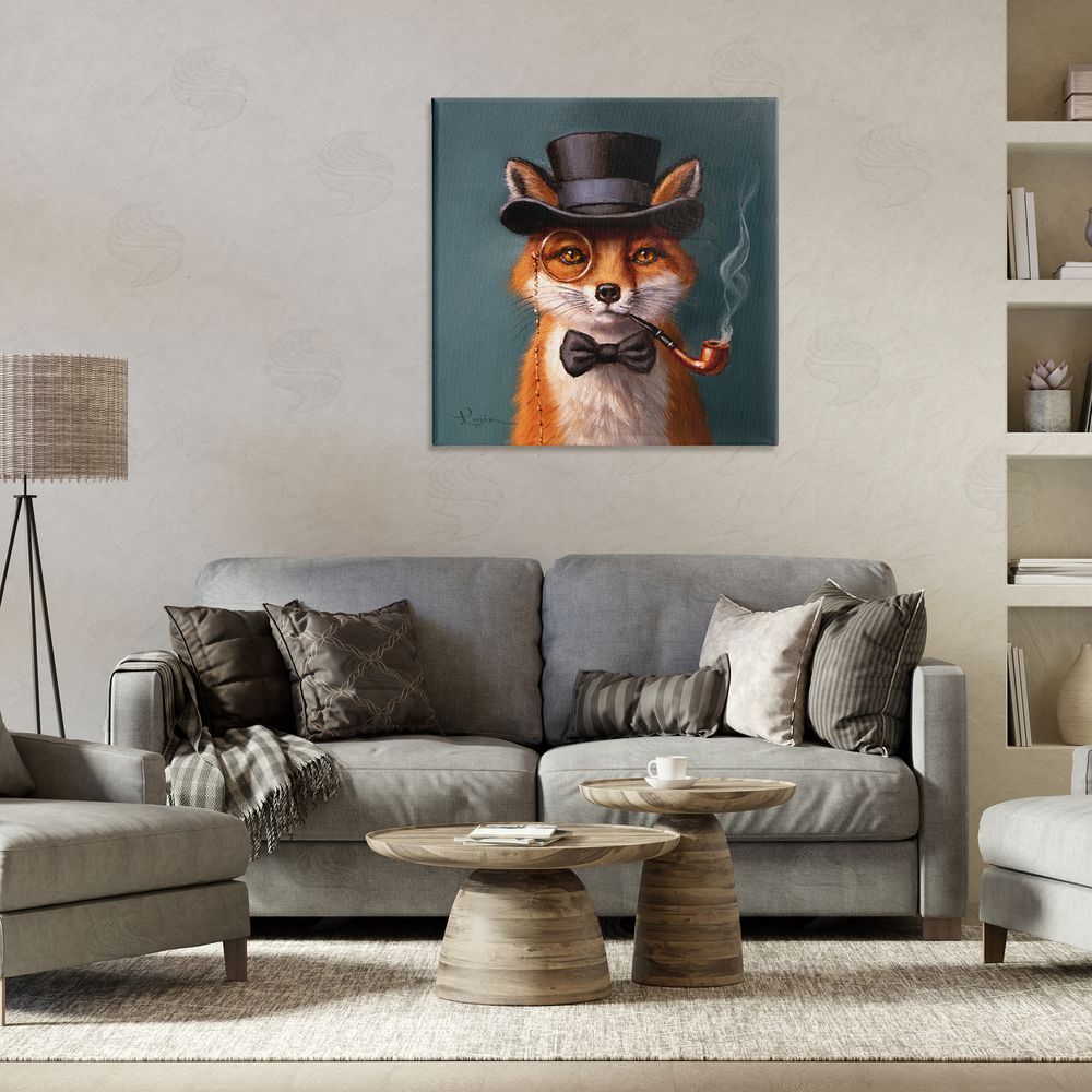 Lucia Heffernan Charming Dapper Fox Stretched Canvas Wall Art in Room