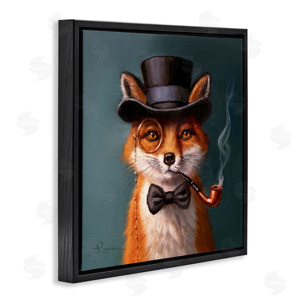 Lucia Heffernan Charming Dapper Fox Black Floating Frame Canvas Wall Art Print
