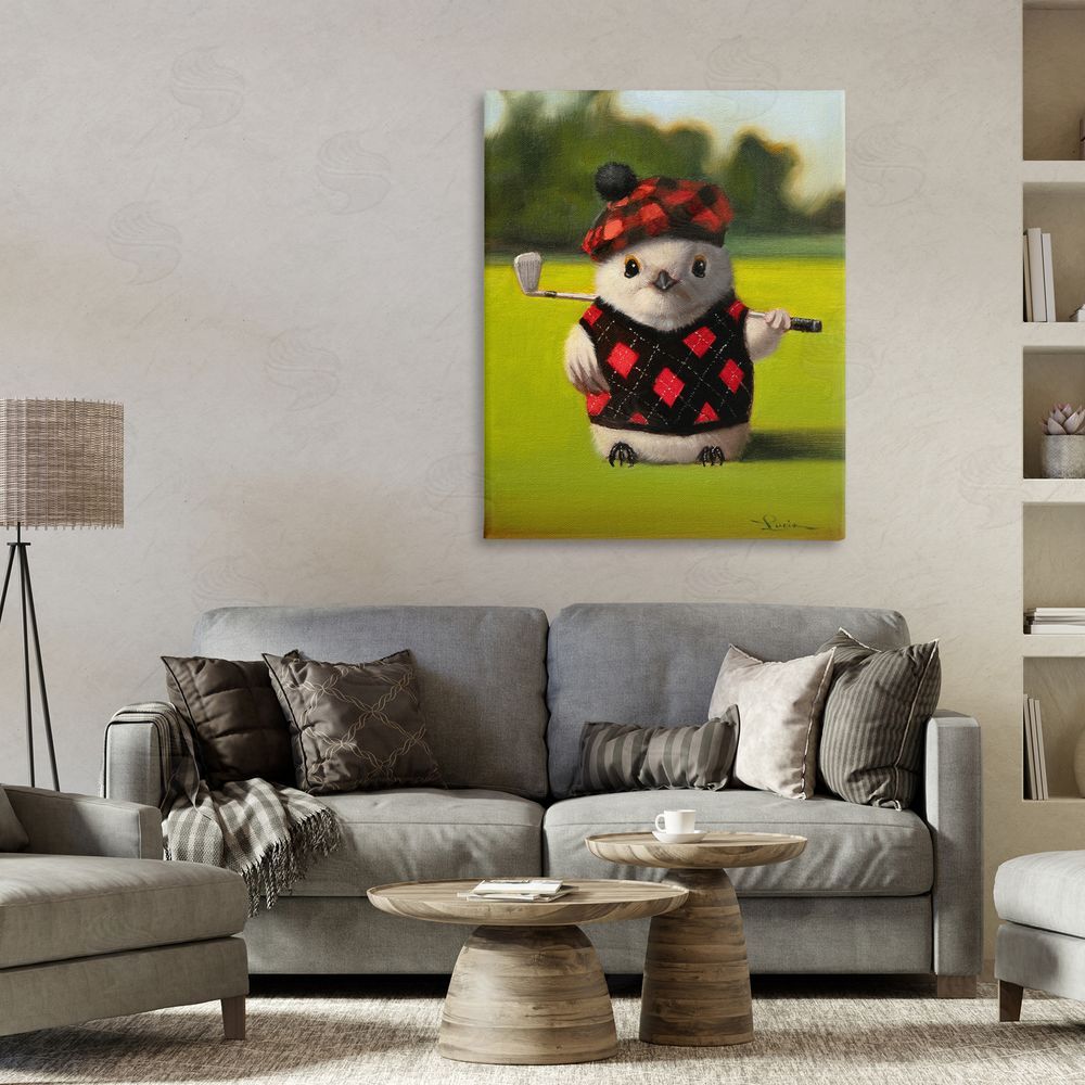 Lucia Heffernan Birdie Golf Swing Stretched Canvas Wall Art in Room