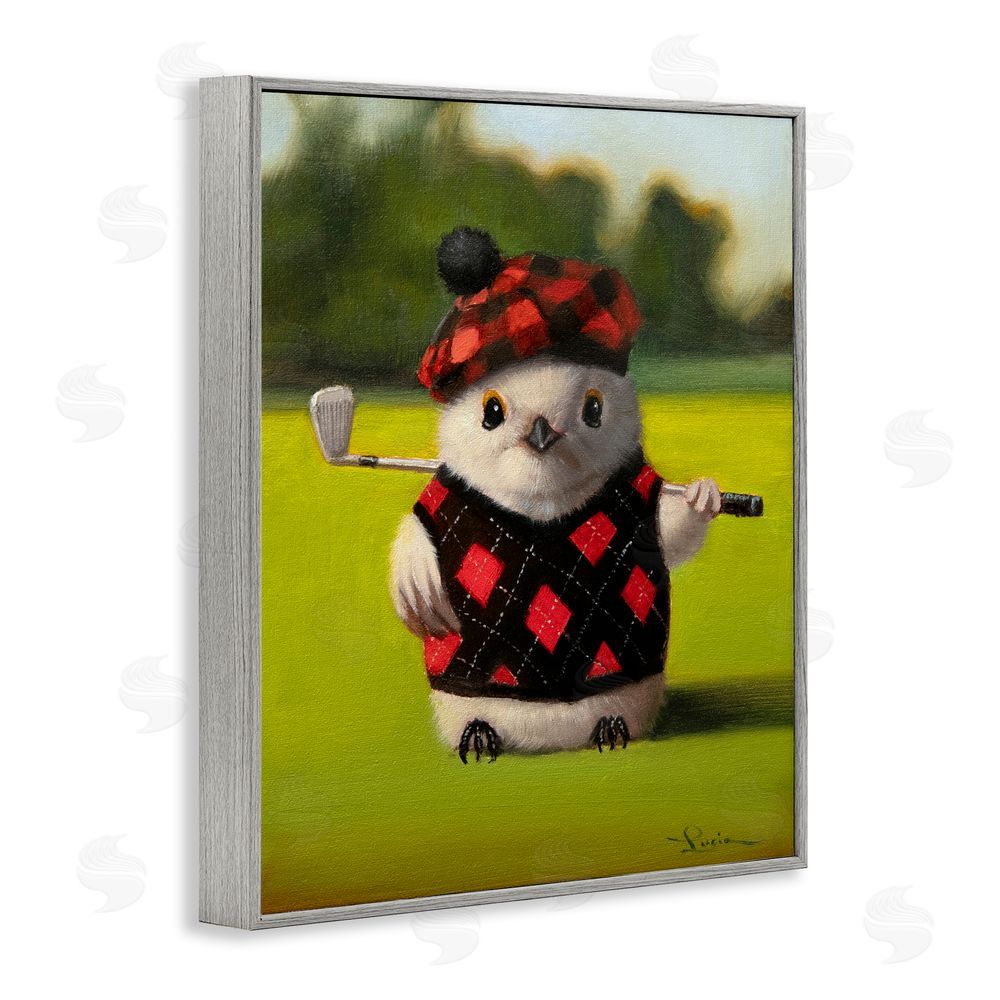 Lucia Heffernan Birdie Golf Swing Gray Framed Giclee Wall Art Print