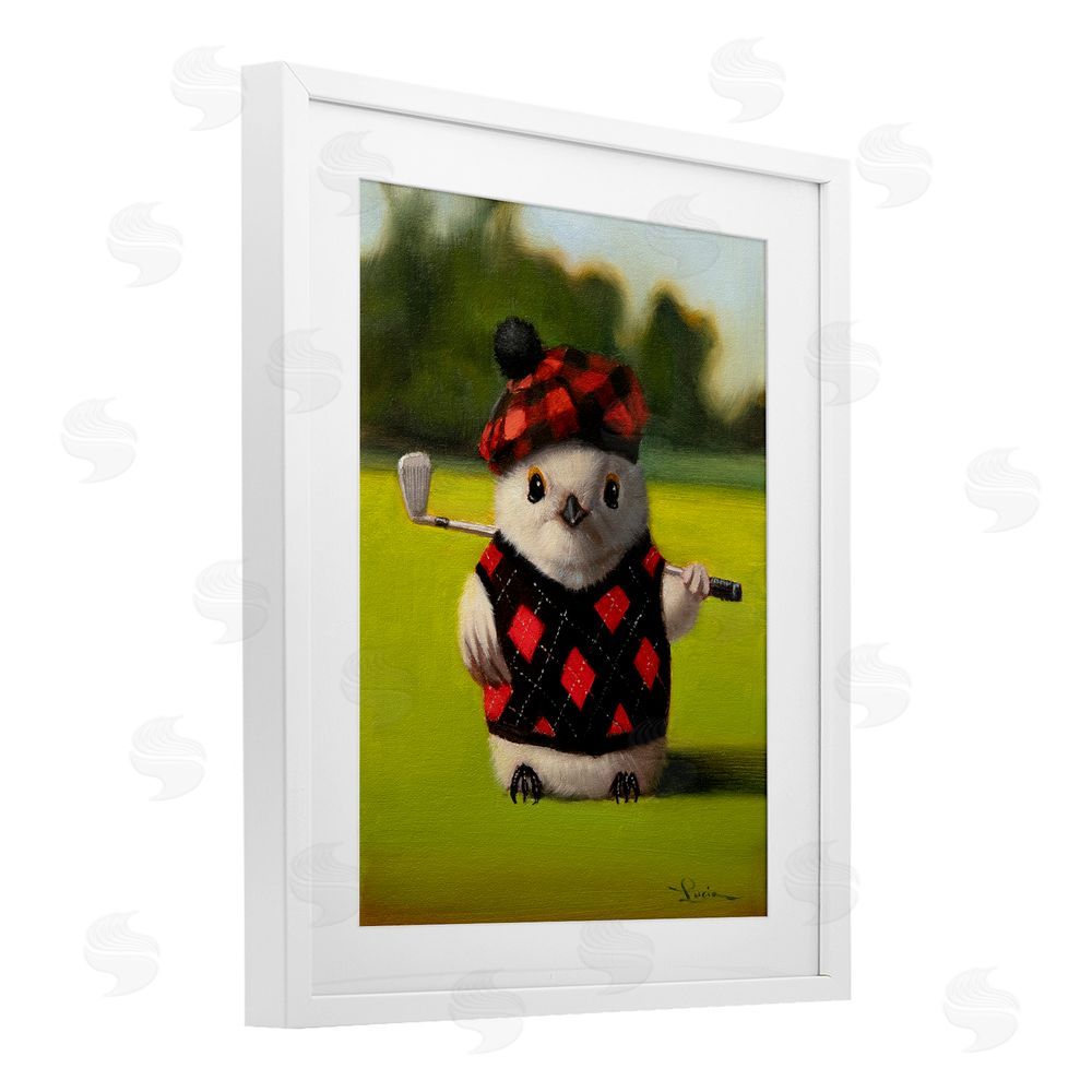 Lucia Heffernan Birdie Golf Swing White Framed Print Under Glass Wall Art