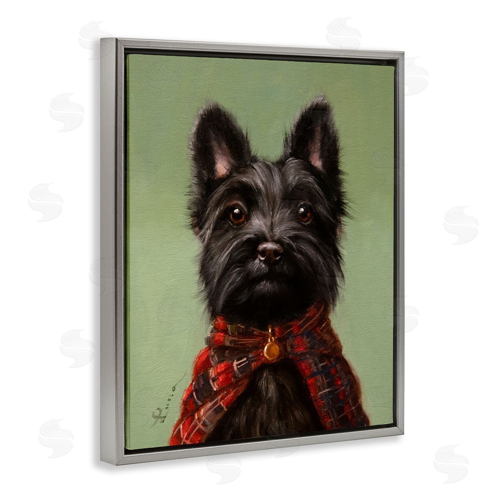 Lucia Heffernan The Scot Scottish Terrier Gray Floating Frame Canvas Wall Art Print