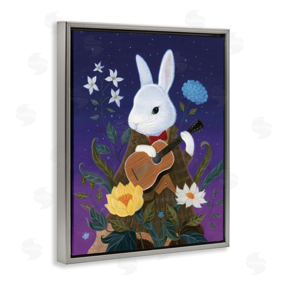 Gina Matarazzo Maria Von Carrot Gray Floating Frame Canvas Wall Art Print