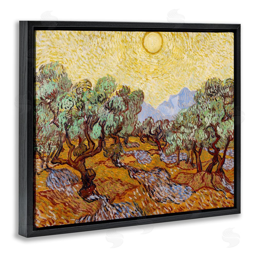 Vincent Van Gogh Olive Trees Van Gogh Black Floating Frame Canvas Wall Art Print