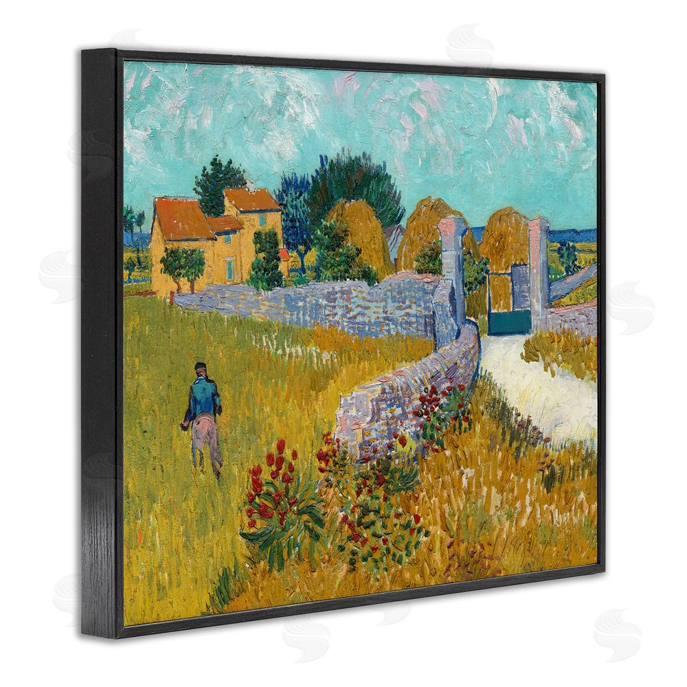 Vincent Van Gogh Farmhouse In Provence Black Framed Giclee Wall Art Print