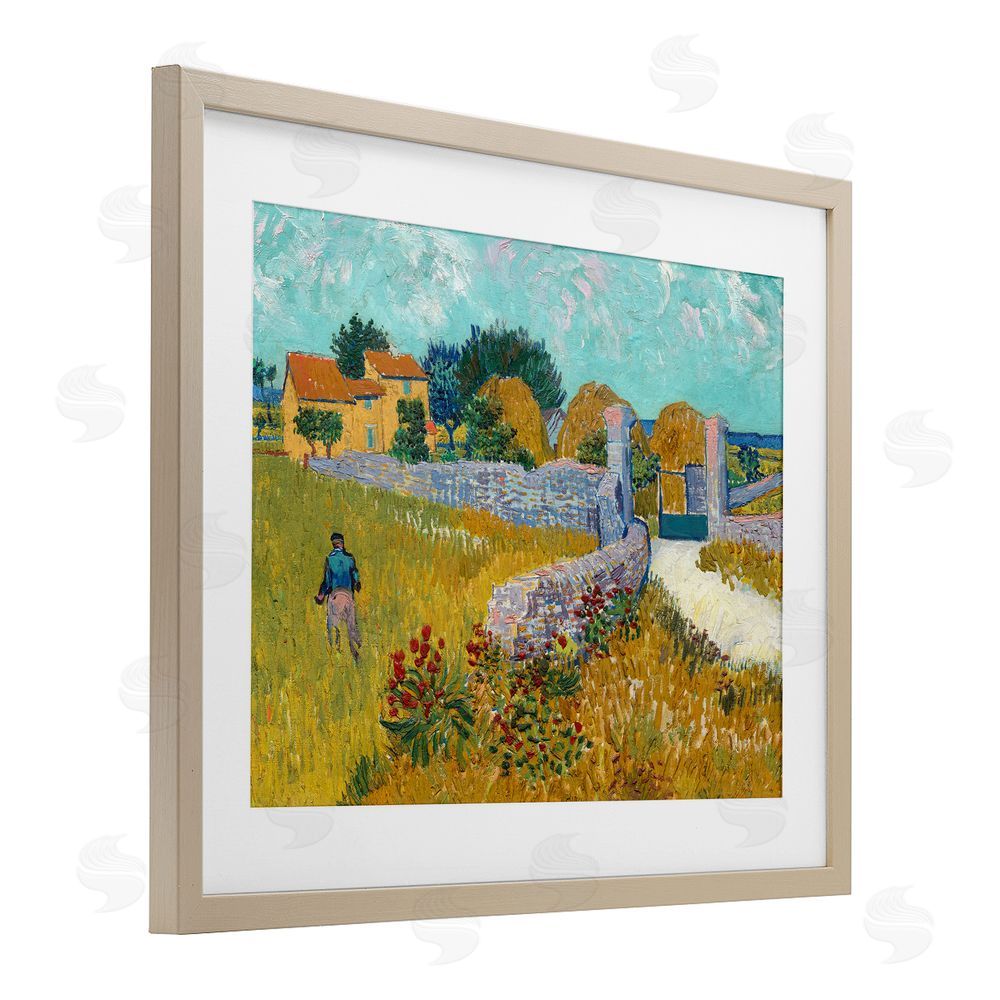 Vincent Van Gogh Farmhouse In Provence Birch Framed Print Under Glass Wall Art
