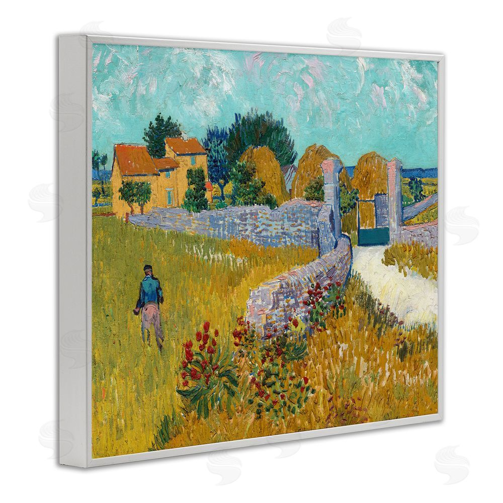 Vincent Van Gogh Farmhouse In Provence White Framed Giclee Wall Art Print
