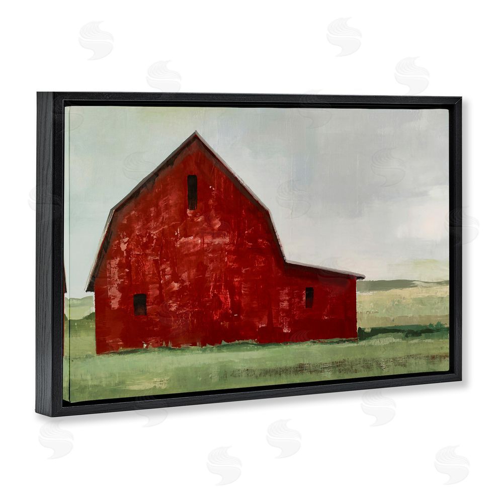Max Maxx Red Weathered & Wise Barn Black Floating Frame Canvas Wall Art Print
